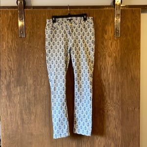 Printed stretch denim pant